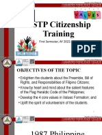 NSTP Citizenship Training 1987 Phil Constitution United Nations Human Rights and Flag and Heraldic Code