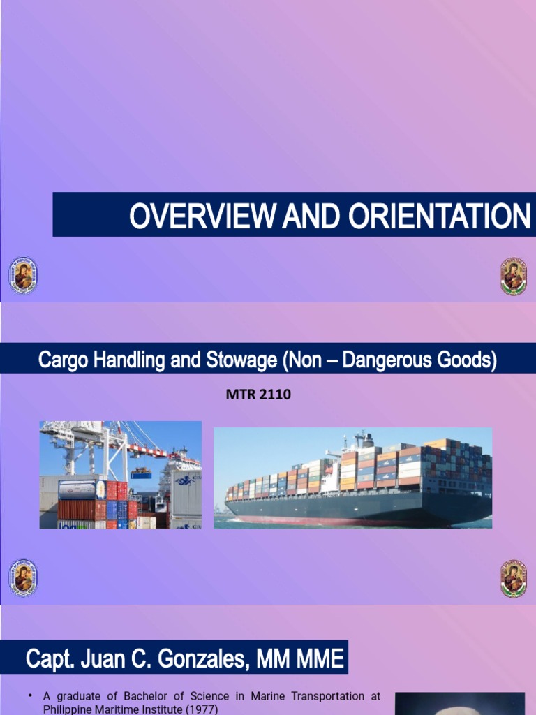 Overview and Orientation Gonzales Cargo Handling and Stowage NDG PDF