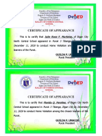 Certificate of Appearance: Julie Rose F. Martinez, of Iligan City