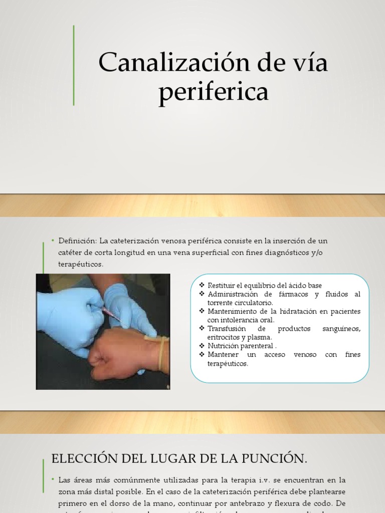 Canalización de Vía Periférica en Mano | PDF | Enfermedades y ...