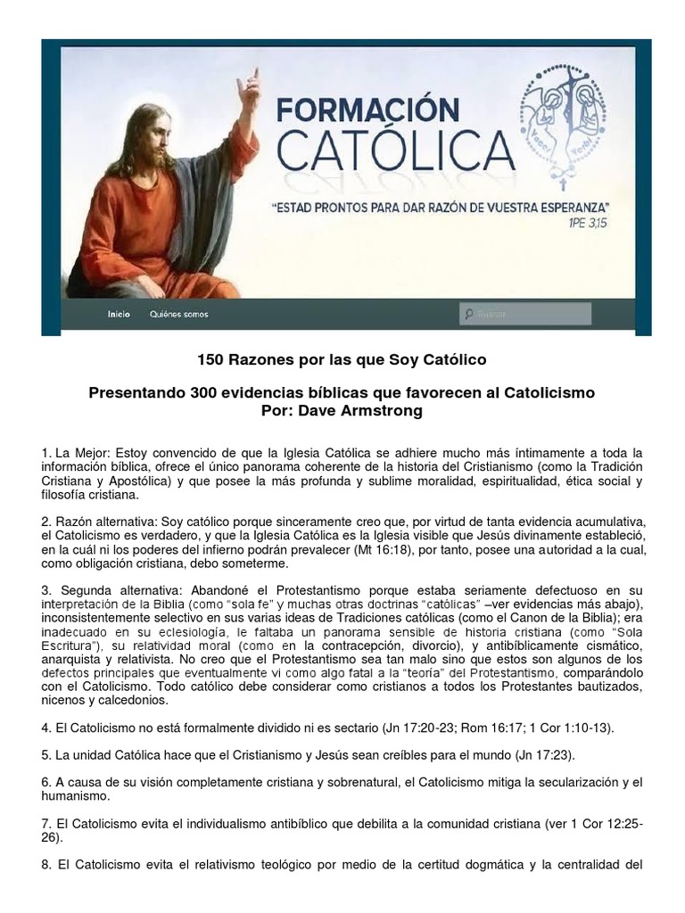 150 Razones para Ser Católico | PDF | protestantismo | Iglesia Católica