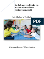 Trabajo Obligatorio. Unidad 1. Psicología Del Aprendizaje en Contextos Educativos. Mónica Johanna Chavez Arriaza