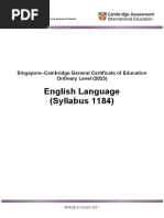 English Language (Syllabus 1184) : Singapore-Cambridge General Certificate of Education Ordinary Level (2023)