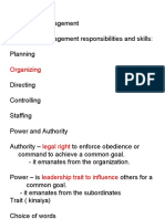 Functional Management Functional Management Responsibilities and Skills: Planning