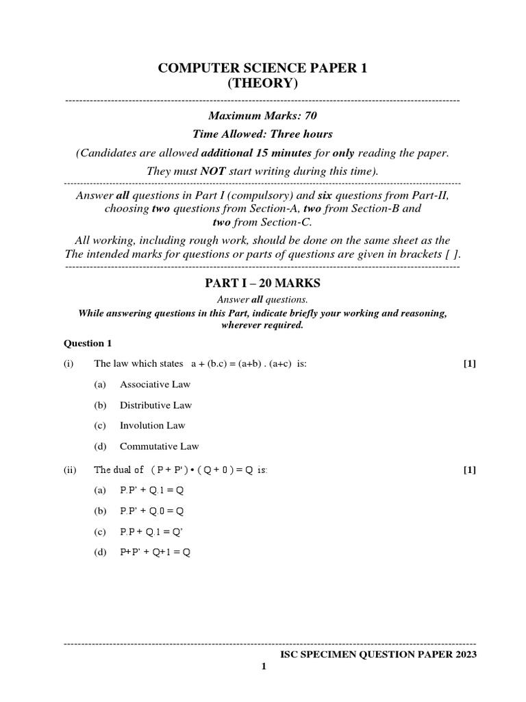 Class 12 Computer Science Exam Paper | PDF | Programming | Constructor ...