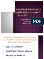 Same Sex Marriage Dapat Nga Bang Pahintulutan Sa