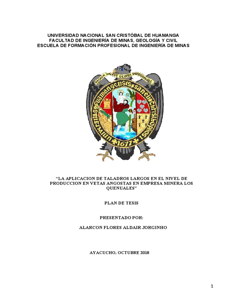 La aplicacion de taladros largos en el nivel de produccion en vetas