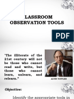 Classroom Observation Tools