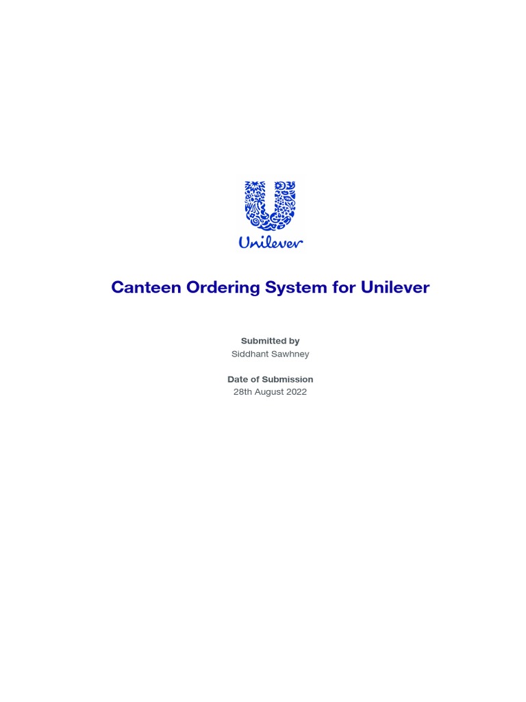 Unilever Canteen Ordering System Overview | PDF | Cafeteria | Usability