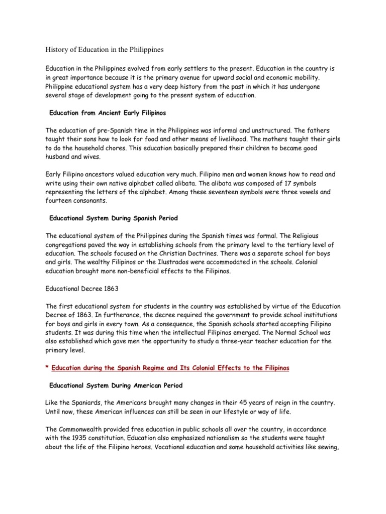 WHEN WAS FREE EDUCATION INTRODUCED IN PHILIPPINES visual data 2