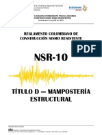 NSR-10 Titulo D - Mampostería