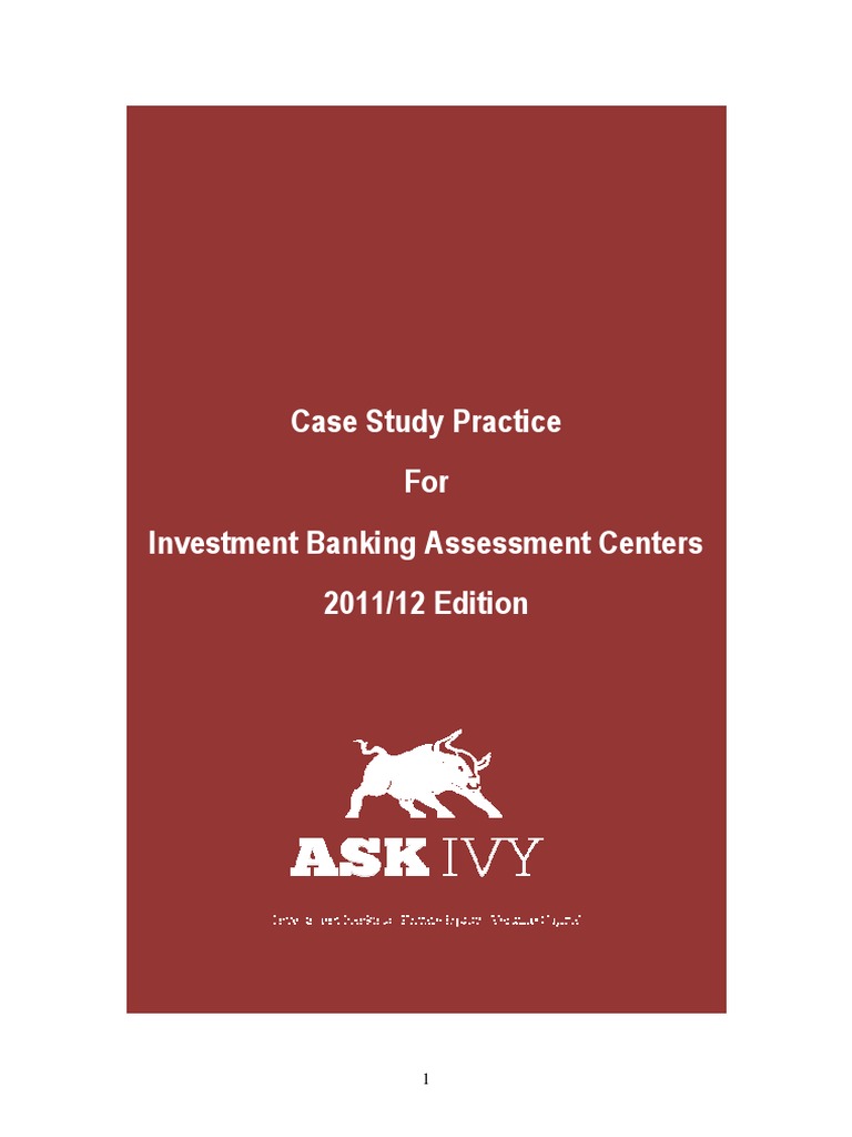 investment banking assessment centre case study examples