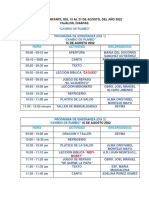 Horario de Las Actividades