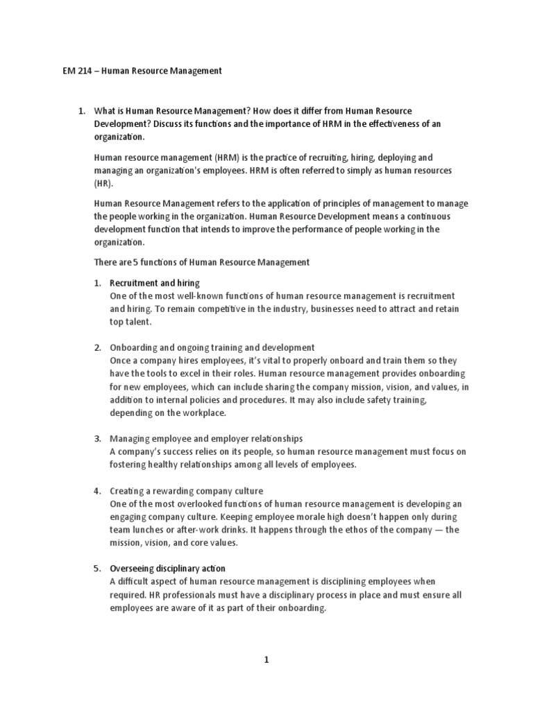 Exam Human Resource Planning | Download Free PDF | Cost Of Living ...