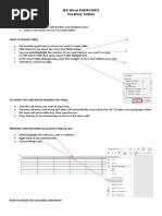 Ms Word Exercises Creating Tables: How To Create Table