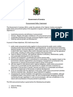 Procurement Policy Statement: Government of Jamaica