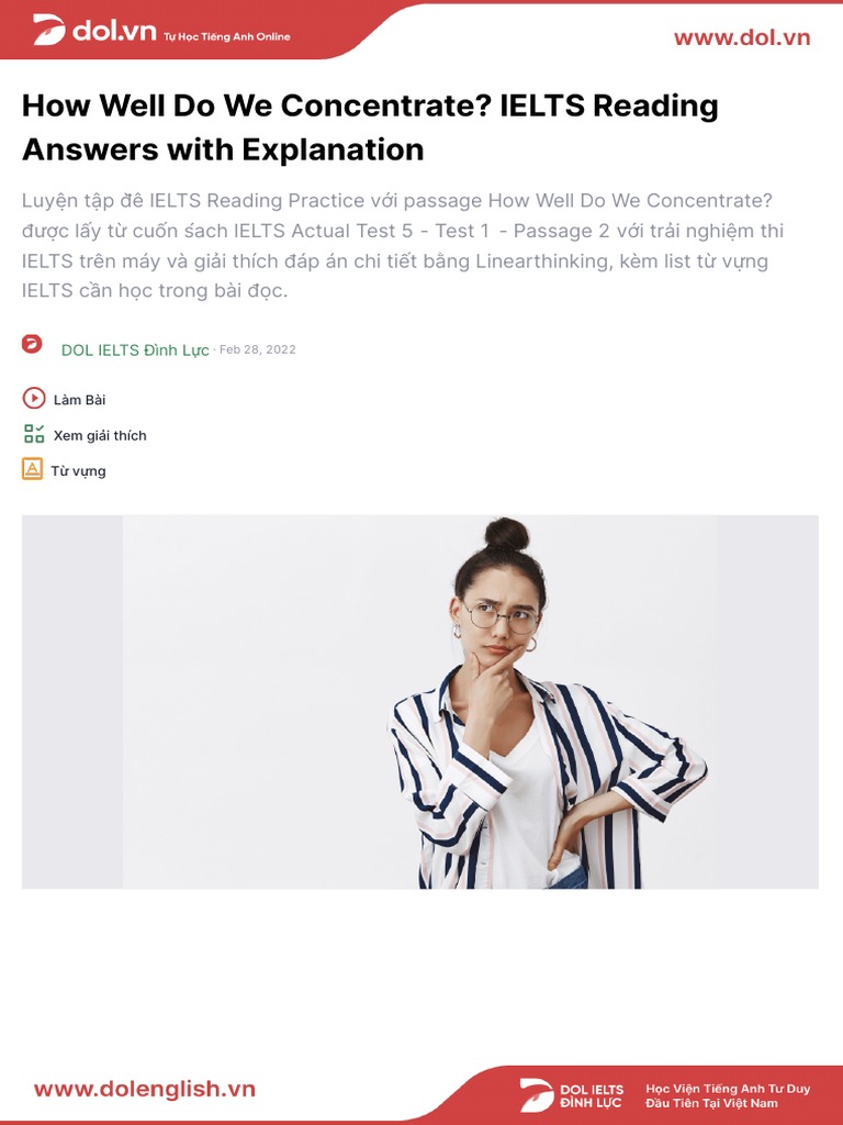 How Well Do We Concentrate Reading Answers Of Marketing