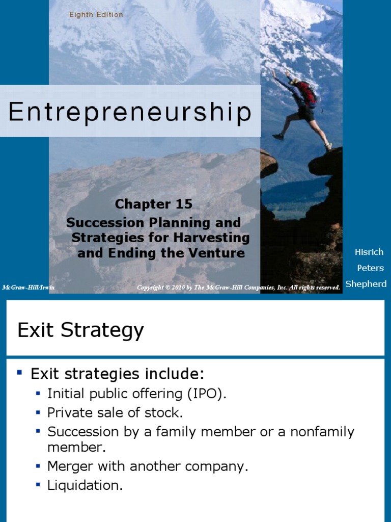 Chapter 15 Succesion Planning and Strategies For Harvesting and