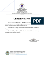 Certification: Genablan Oriental Elementary School
