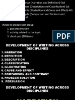 Development of Writing Across Disciplines