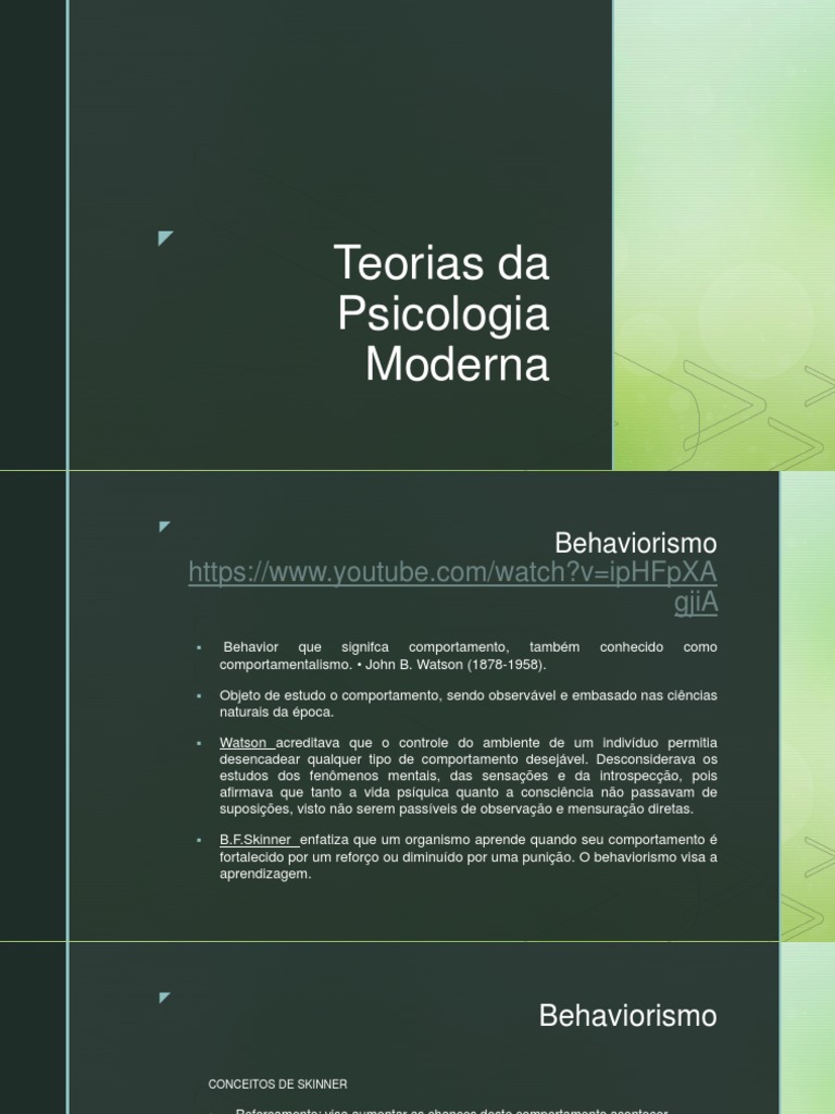 2 Teorias Da Psicologia Moderna | PDF | Psicanálise | Behaviorismo