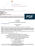 Ley 725 de 2001 Nivel Nacional - PDF - Dia Nacional de La Afrocolombianidad