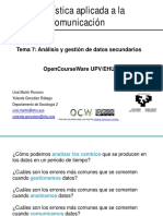 Tema 7. Análisis y Gestión de Datos Secundarios