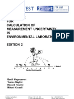 Handbook For Calculation of Uncertainty