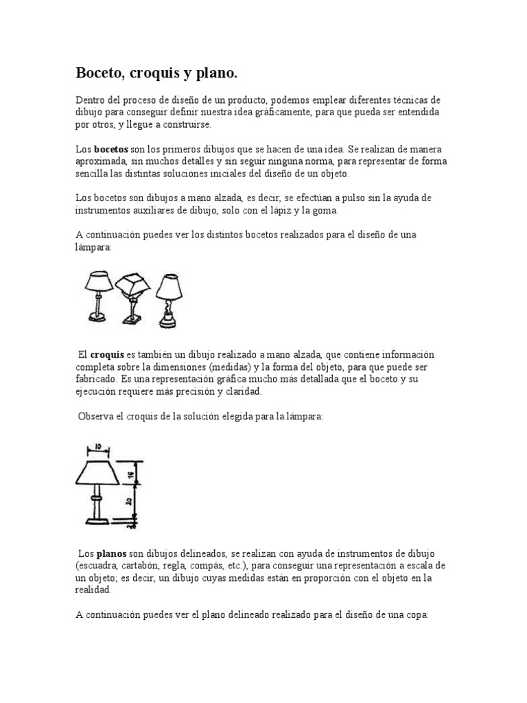 Diferencias entre boceto, croquis y plano | PDF