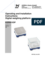 Operating and Installation Instructions Digital Weighing Platform