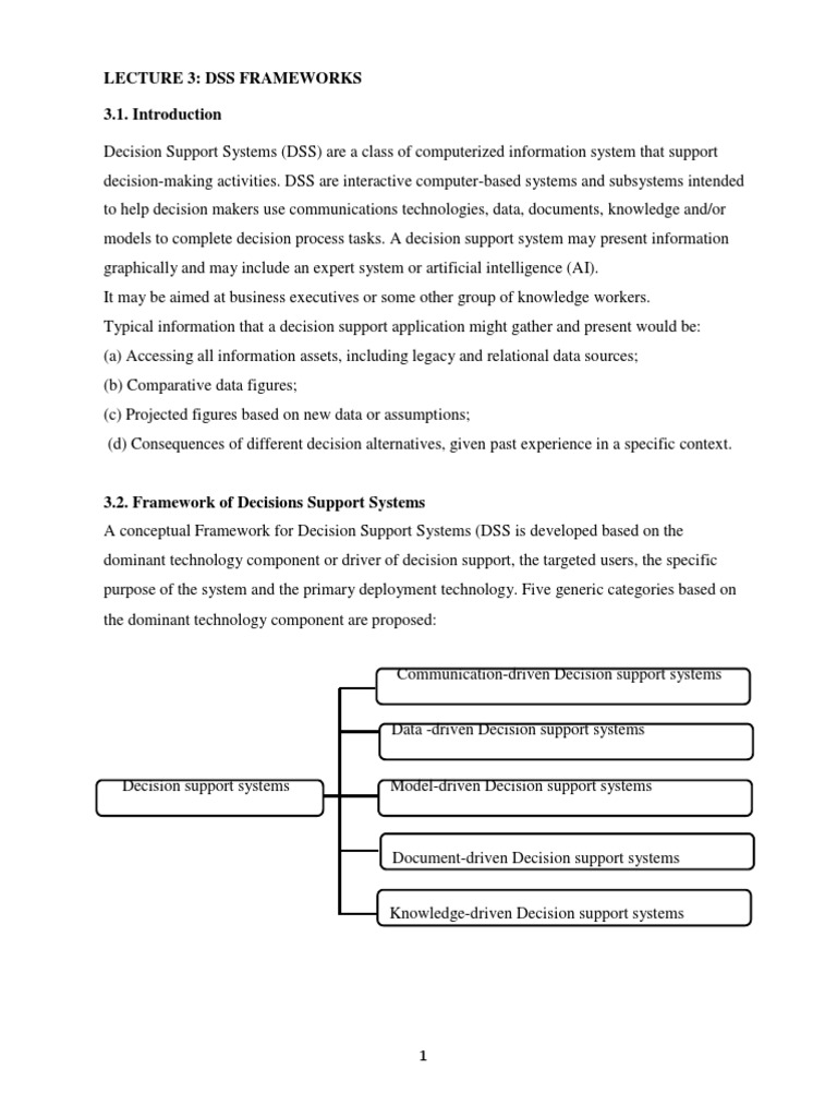 Lesson 3_DSS Framework | PDF | Decision Support System | World Wide Web