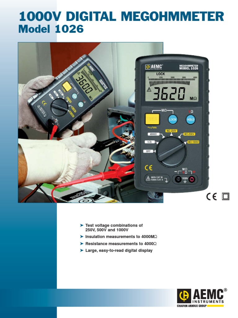 1026 Digital Megohmmeter Aemc. | PDF | Voltage | Direct Current