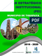 Plan Estratégico Institucional Tiquipaya 2016 - 2020 (Corregido)