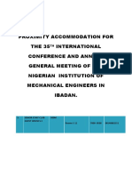 Proximity Accommodation For THE 35 International Conference and Annual General Meeting of The Nigerian Institution of Mechanical Engineers in Ibadan