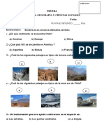 Prueba de Historia 3 Basico Chile