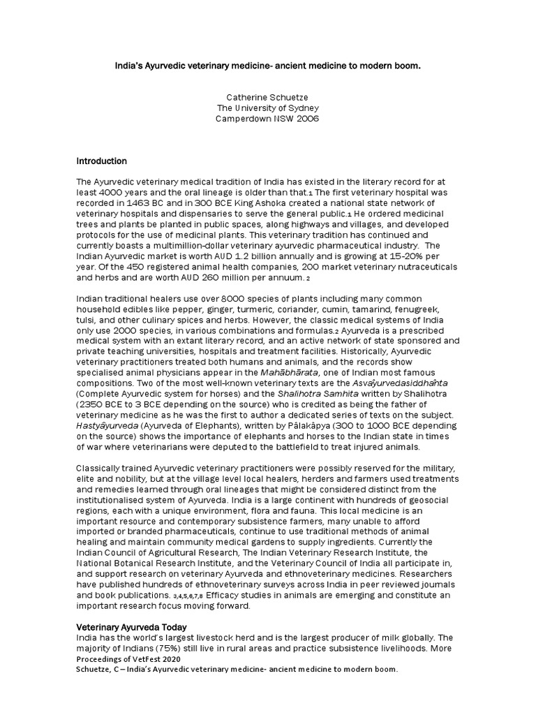 India S Ayurvedic Veterinary Medicine An PDF Ayurveda Medicine