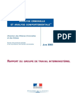 Nalyse Criminelle Et Analyse Comportementale: Apport Du Groupe de Travail Interministériel