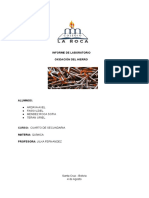 Informe - Oxidacion Del Hierro - Quimica