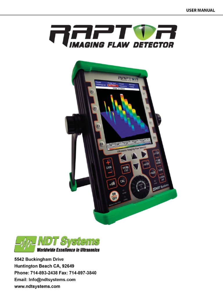 Raptor Operator Manual JR2 | PDF | Nondestructive Testing | Rectifier