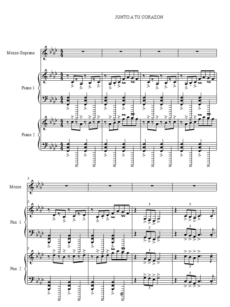 Junto A Tu Coraz n Score Download Free PDF Singing Vocal Music