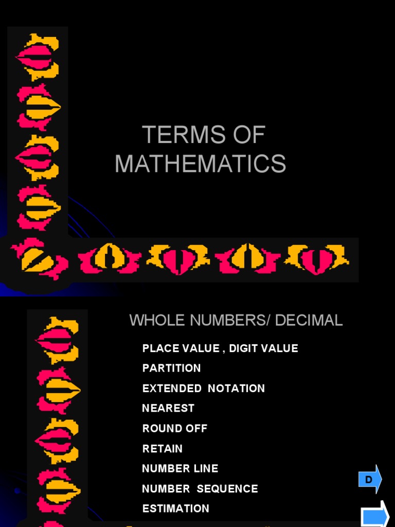 Terms of Mathematics | PDF | Technology & Engineering