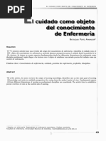 El Cuidado Como Objeto Del Conocimiento de Enfermería Artículo A