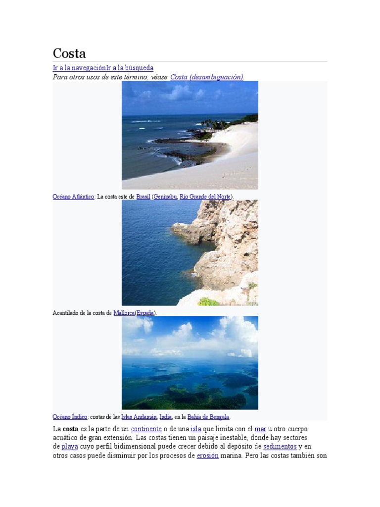 Costa | PDF | Costa | Agua
