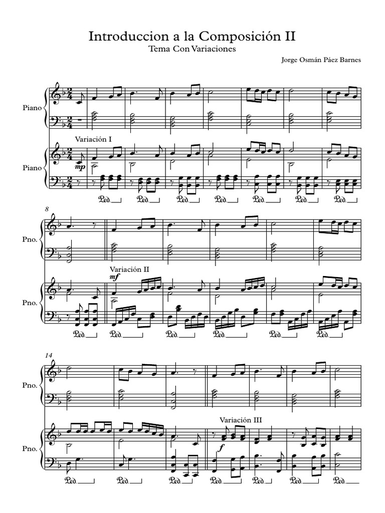 Tema Con Variaciones 00 Partitura Completa | PDF | Langues du Royaume ...