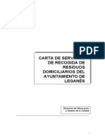 Carta de Servicios de Recogida de Residuos Domiciliarios Del Ayuntamiento de Leganés