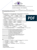 Diagnostic test covers MAPEH subjects