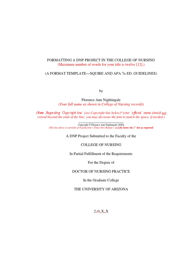 Instructions For Using The DNPPROJECT Template | PDF | Apa Style