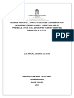 Diseño de Una Cartilla Contextualizada de Experimentos para La Enseñanza de Disoluciones, Con Metodología de Aprendizaje Activo