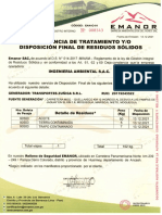 Constancia Tratamiento Disposicion Final Residuos Solidos - Cm. Andrea C1