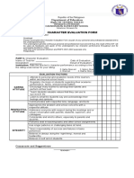 Cadawinonan Elementary School Character Evaluation Form